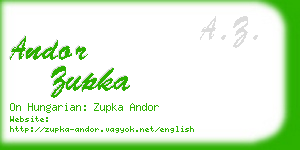 andor zupka business card